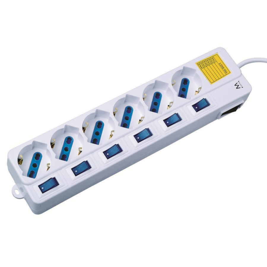 Ewent Multipresa 6 Posti con Interruttori Individuali