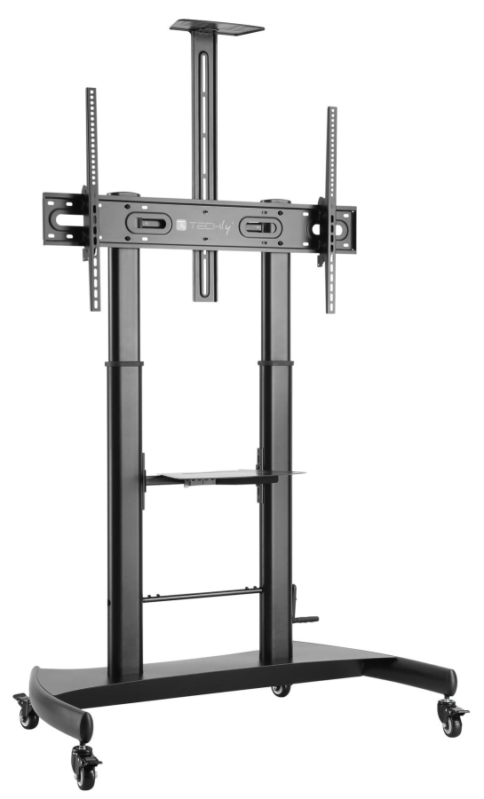 Supporto a pavimento per TV con regolazione manuale altezza. in acciaio. per TV da 60'' a 100''