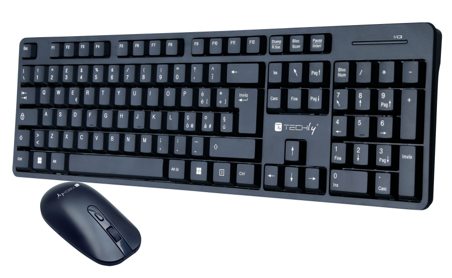 Kit Tastiera Standard e Mouse Wireless 2.4GHz
