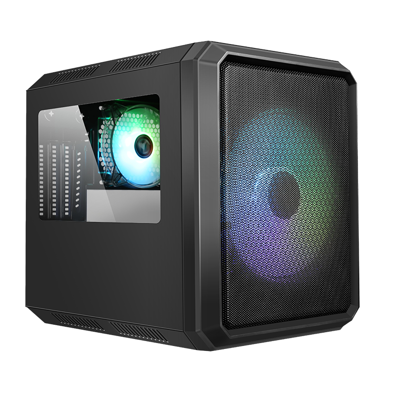 Case QBO 8 EVO - Micro ATX- USB3- 200+120mm ARGB fan- Card Reader- 3x Trasp Window