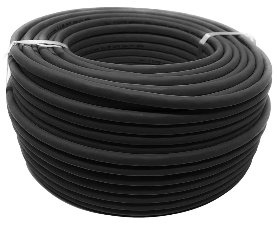 Matassa S/FTP Cavo Cat.6 PIMF LSZH Rame 100m Rigido Nero per esterno