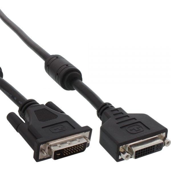 Cavo prolunga Dual Link da DVI-D maschio 24+1 Digital a DVI-D femmina 24+1 Digital, nero, con ferrite, 2m