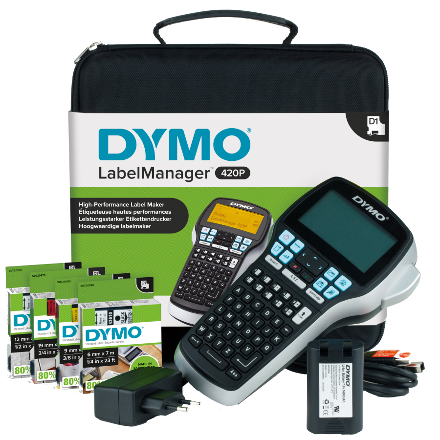 DYMO S0915480 LabelManager 420P in case.