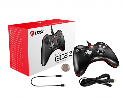 MSI CONTROLLER GAMING FORCE GC20 V2 WIRED USB, CAVO 2MT