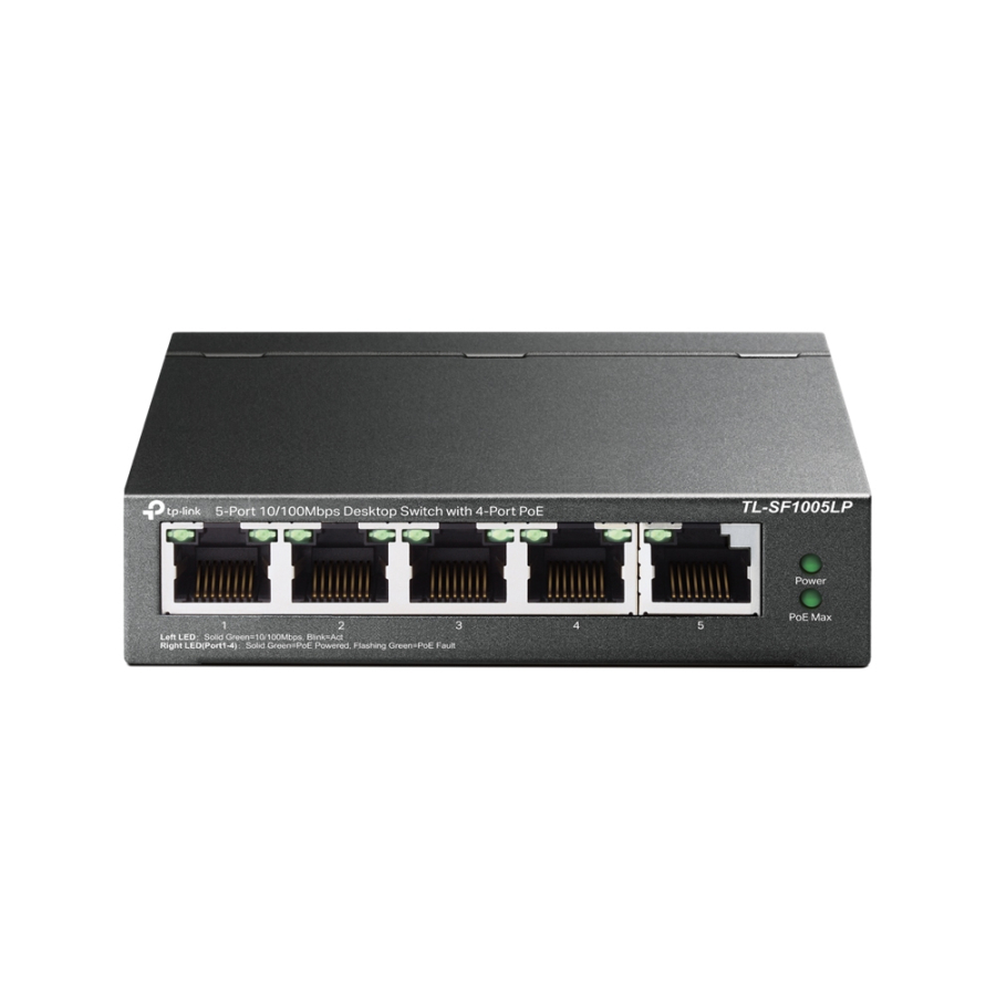 TP-LINK TL-SF1005LP SWITCH 5P 10/100MBPS DI CUI 4P POE 41W POE POWER PLUG AND PLAY