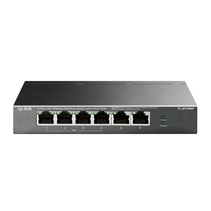 TP-LINK TL-SF1006P SWITCH 6P 10/100MBPS DI CUI 4P POE 67W POE POWER PLUG AND PLAY