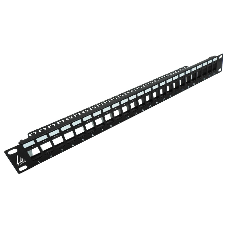 Lanview LVN127596 24-port UTP Cat5e + Cat6 patch panel 1U for 19"" rack