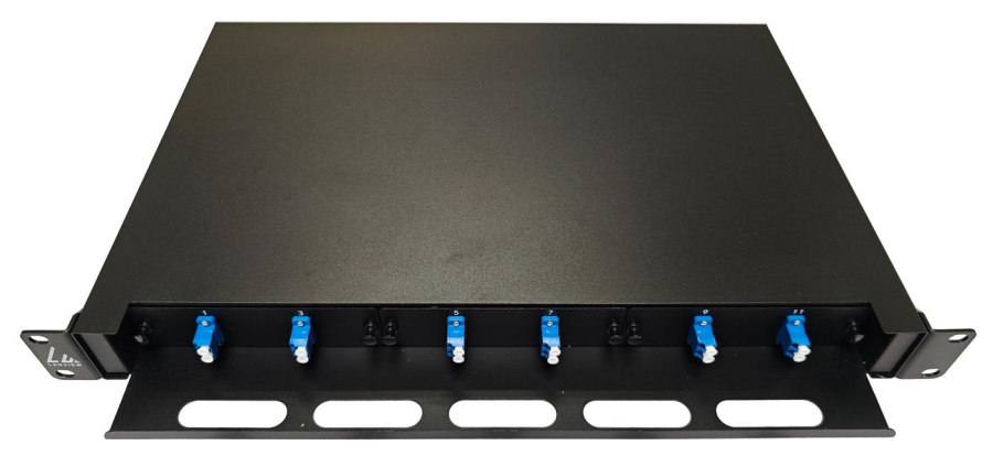 Lanview LVO-101010 Fiber Optic Sliding Panel ODF, 1U, LC, SM OS2, 12 Cores
