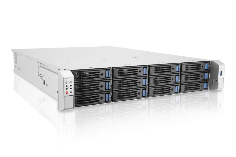 Ernitec SR-2X512R-HW-A4-WS 2U 12 Bay Server - Xeon 6357P, 32GB, 2x500GB R1, 9560 RAID (8 Bays), 2x1GbE, IPMI, TPM, 2x800W, Rails, WinServ 2025 STD