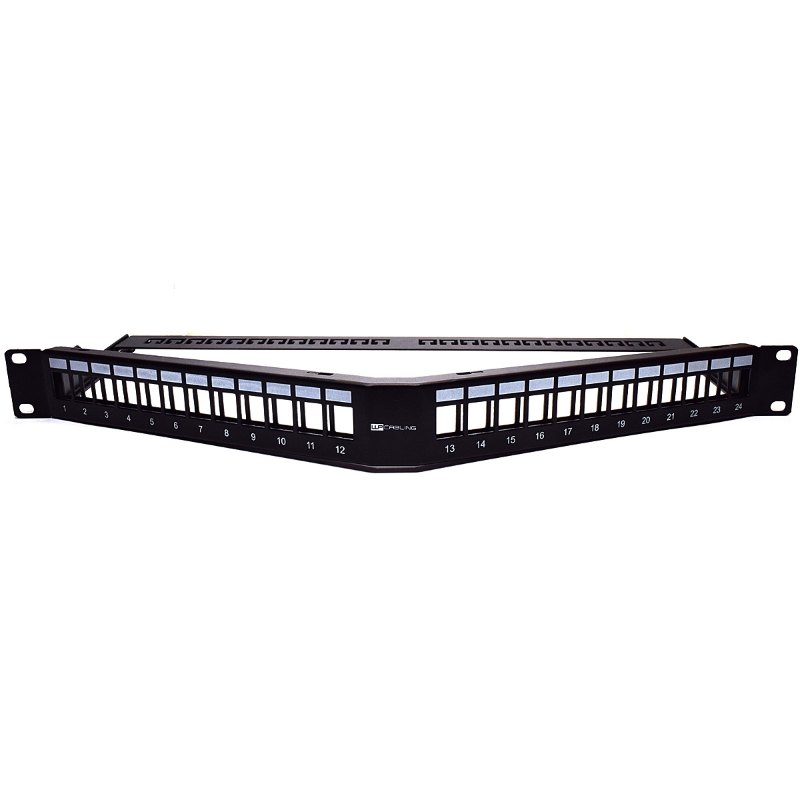 WP Cabling Patch Panel 19" UTP Angolato Vuoto Per 24 Prese Keystone, 1U