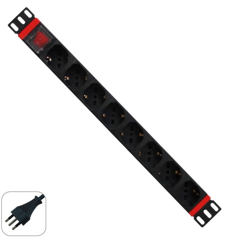 WP Rack MULTIPRESA RACK 19" 8 X ITA/SCHUKO SPINA ITALIANA 16A