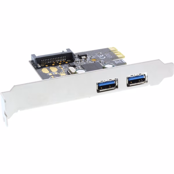 Scheda USB 3.0 aggiuntiva, 2x porte esterne, PCIe ( PCI-Express ), alimentazione SATA Power