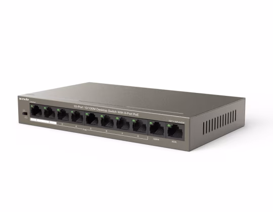 Switch Desktop 8 porte 10/100M PoE 63W. TEF1110P-8-63W