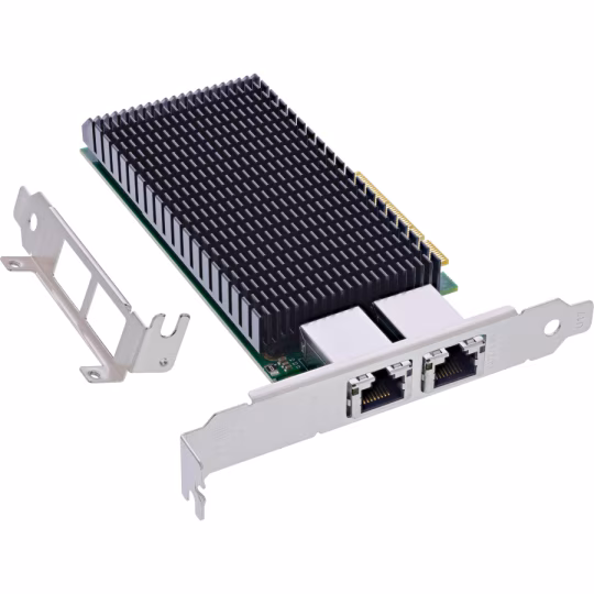 Scheda di rete InLine Dual 10-Gigabit, 2x RJ45 10Gb/s, PCIe x8