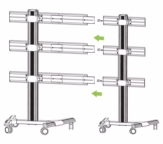 Kit Staffe e Braccio di Giunzione per Supporto Video Wall da Pavimento