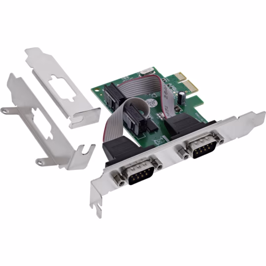 InLine Scheda PCIe a 2 porte RS-232, 2 connettori D-Sub 9, incl. profilo basso
