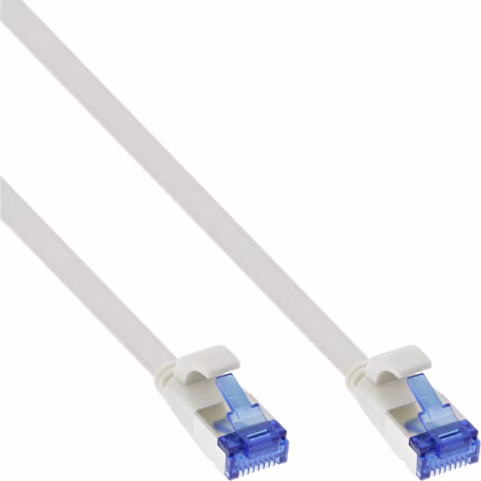 InLine Patch Cable flat, U/FTP, Cat.6A, TPE senza alogeni, bianco, 7,5m