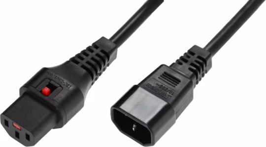 MicroConnect PC1021 Powercord C13 IEC Lock - C14 black 2m, PC1021