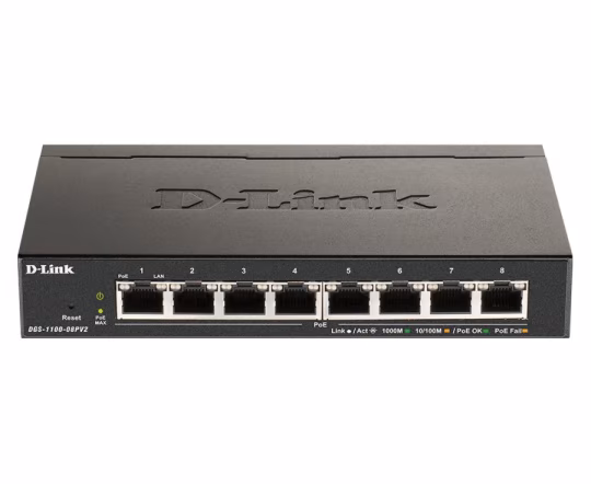 D-Link DGS-1100-08PV2/E 8-Port PoE Gigabit Smart