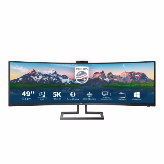 Philips 499P9H/00 MON 49VA 5120X1440 5MS HDMI DP USB PHILIPS 499P9H/00 MM 32:9 CURVED