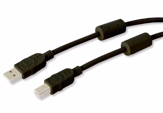 Cavo USB 2.0 A M / B M con Ferrite Doppia Schermatura Nero 3 metri