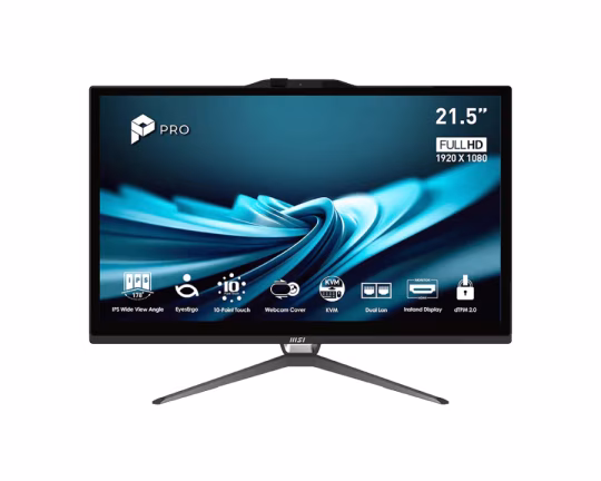 MSI PC AIO 21,5" BLACK TOUCH Intel Pentium G7400 8GB 128GB SSD WIN 11 PRO