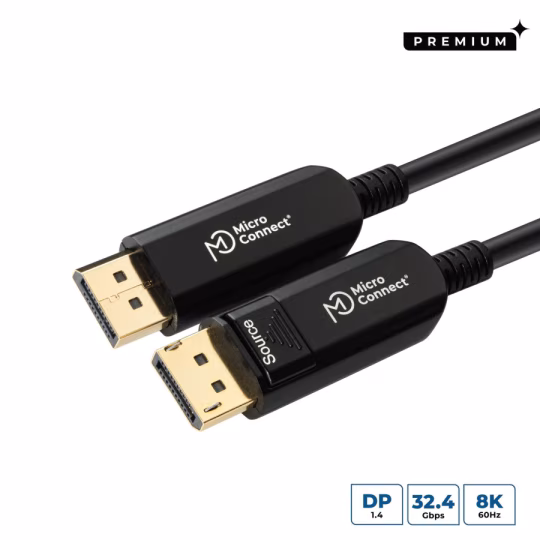 MicroConnect DP-MMG-1000V1.4OP DisplayPort 1.4, 8K@60Hz, Optic Fibre, 10m