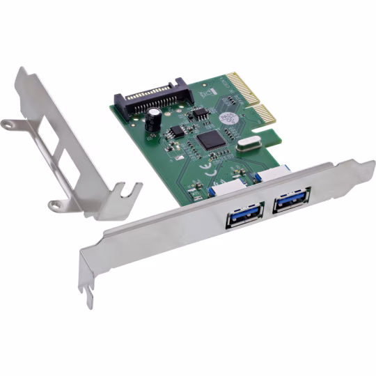 InLine Scheda di interfaccia , 2x USB-A 3.2 Gen. 2 (10 Gb/s), PCIe x4, SATA