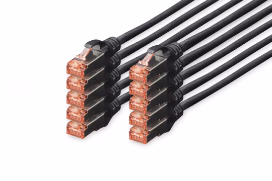 Digitus DK-1644-010-BL-10 cavo di rete Nero 1 m Cat6 S/FTP (S-STP)