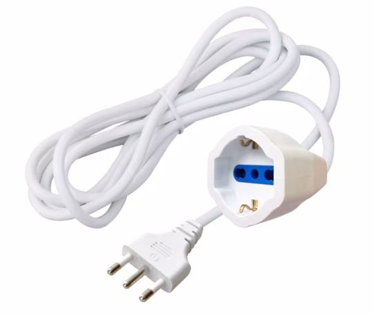 Cavo Prolunga Alimentazione Italiana 16A Maschio / Schuko Femmina 3 metri Bianco