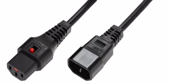 MicroConnect PC1003 Powercord C13 IEC Lock - C14 black 1,5m, PC1003