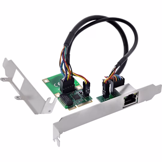 InLine Scheda di rete Mini-PCIe Gigabit, 1&times; RJ45, mezza altezza, incl. Modulo