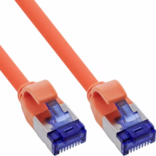 InLine Patchcord Slim, Cat.6A, S/FTP, TPE (LSZH), PoE, arancione, 0,3m