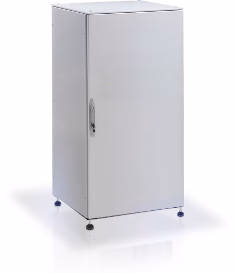 Armadio rack 19'' a pavimento 25U grigio IP55 porta cieca prof. 600 mm