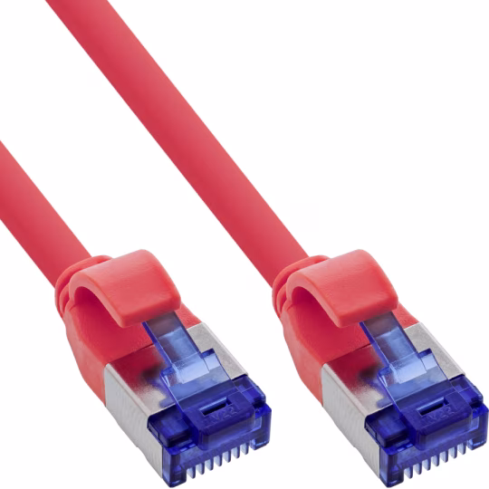 InLine Patchcord Slim, Cat.6A, S/FTP, TPE (LSZH), PoE, rosso, 15m