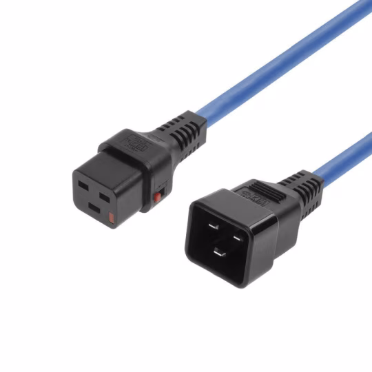MicroConnect MC-C19C20LOCK-1.5M-B Powercord C19 IEC Lock - C20 blue 1,5m, PC1356