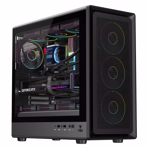 ITEK CASE MESHCORE 36B  GAMING TOWER ATX  4x14CM ARGB FAN  2xUSB3 TYPE-C TEMP GLASS SIDE PANEL