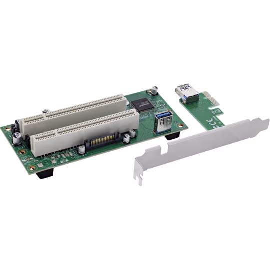 InLine Scheda di interfaccia, da PCIe x1 a 2&times; PCI 32-bit, incl. cavo da 60 cm