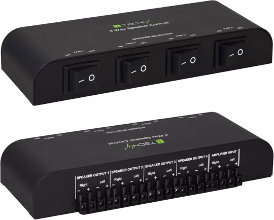 Commutatore audio per casse acustiche 4 vie con Terminali a vite