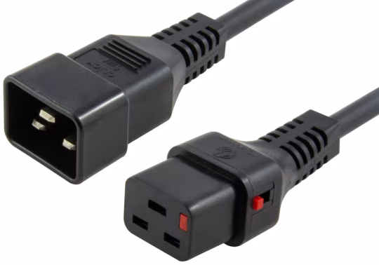 MicroConnect MC-C19C20LOCK-1.5M Powercord C19 IEC Lock - C20 black 1,5m, PC2633
