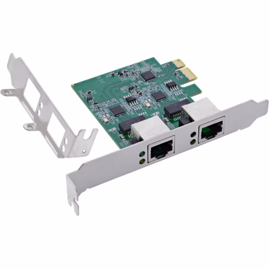 InLine Scheda di rete Dual Gigabit, 2x RJ45 2,5Gb/s, PCIe x1, incl. LP