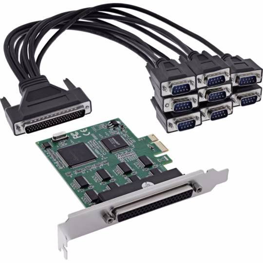 InLine Scheda di interfaccia, PCIe x1 a 8&times; RS-232, connettori D-Sub 9
