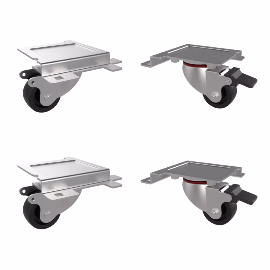 Kit 4 Ruote a 4 Punti di Fissaggio per Armadi Server Serie EV