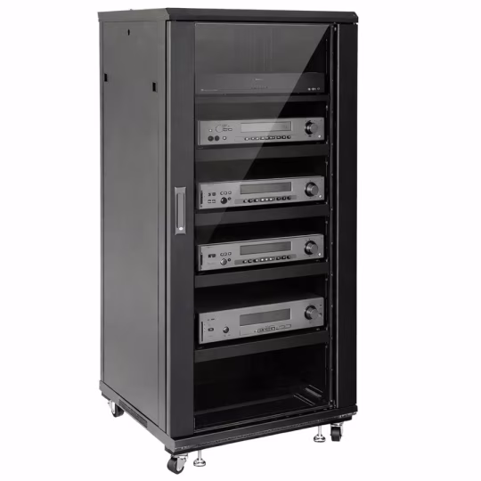 Armadio Rack 19'' 600x600 27U per Audio Video Nero