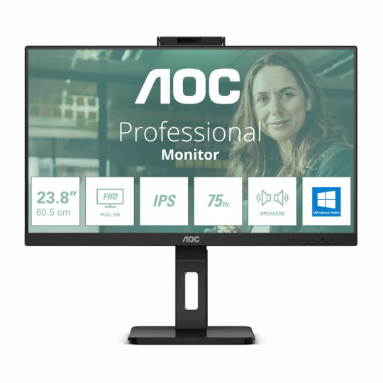 AOC 24P3CW MON 24IPS FHD HDMI DP USBC MM 4XUSB PIVOT REG ALTEZZA WEBCAMERA