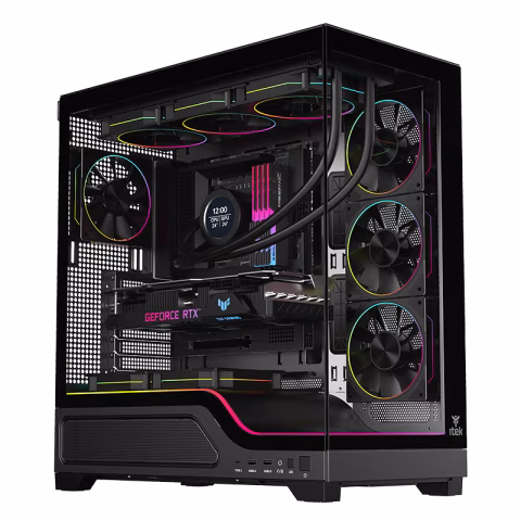 CASE SHOWBUI WAVE 82B  GAMING TOWER ATX 4x12CM  ARGB FAN 2xUSB3 TYPE-C DARKER TEMP GLASS SIDE  FRON